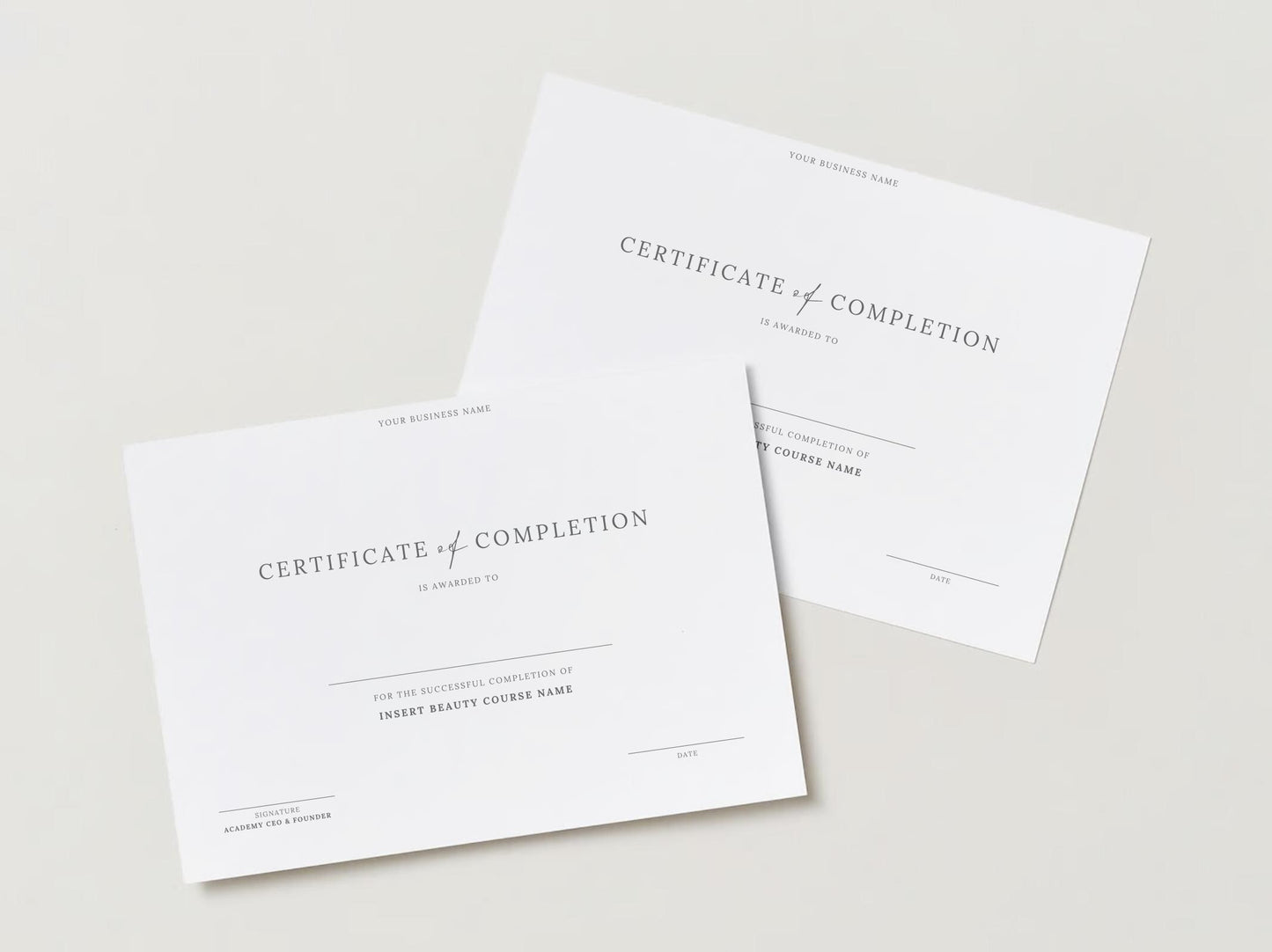 Editable Beauty Course Certificate | Canva Template