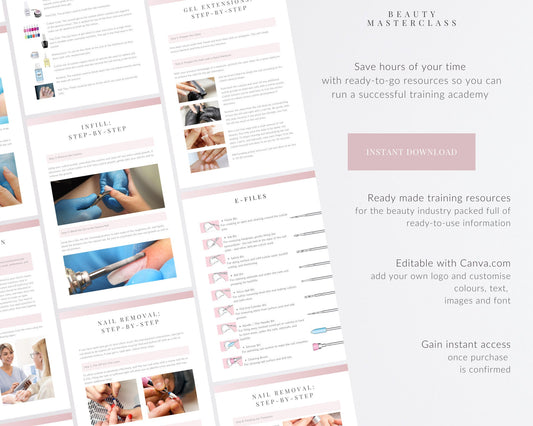 Gel Nail Extensions Editable Training Manual