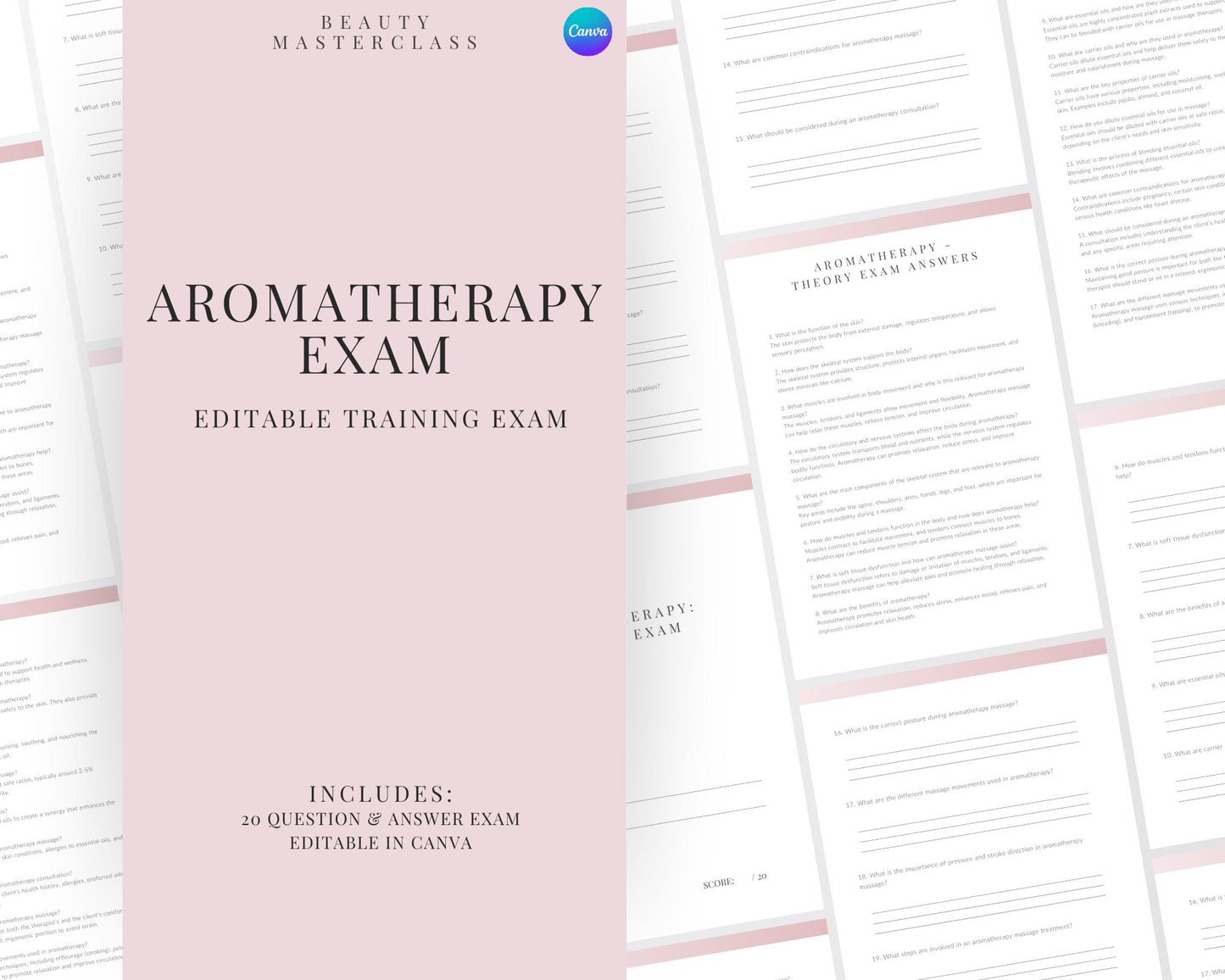 Aromatherapy Massage Editable Theory Exam