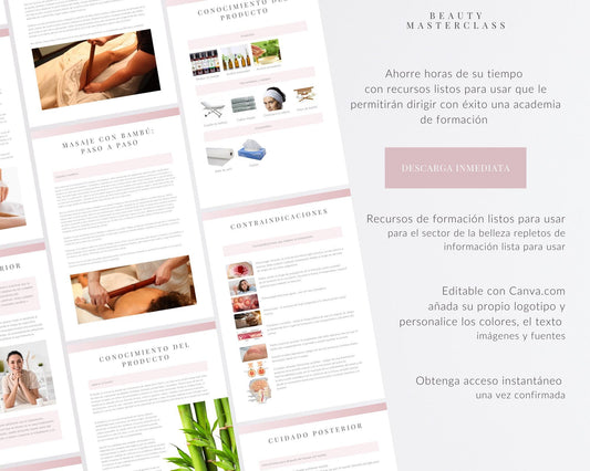 Spanish Bamboo Massage Editable Training Manual