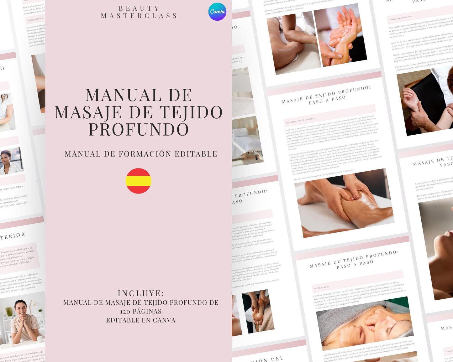 Spanish Deep Tissue Massage Editable Training Manual