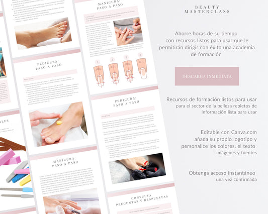 Spanish Manicure & Pedicure Editable Training Manual