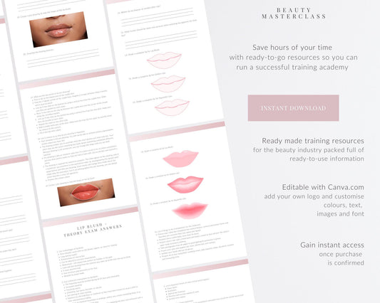 Lip Blush SPMU Editable Theory Exam