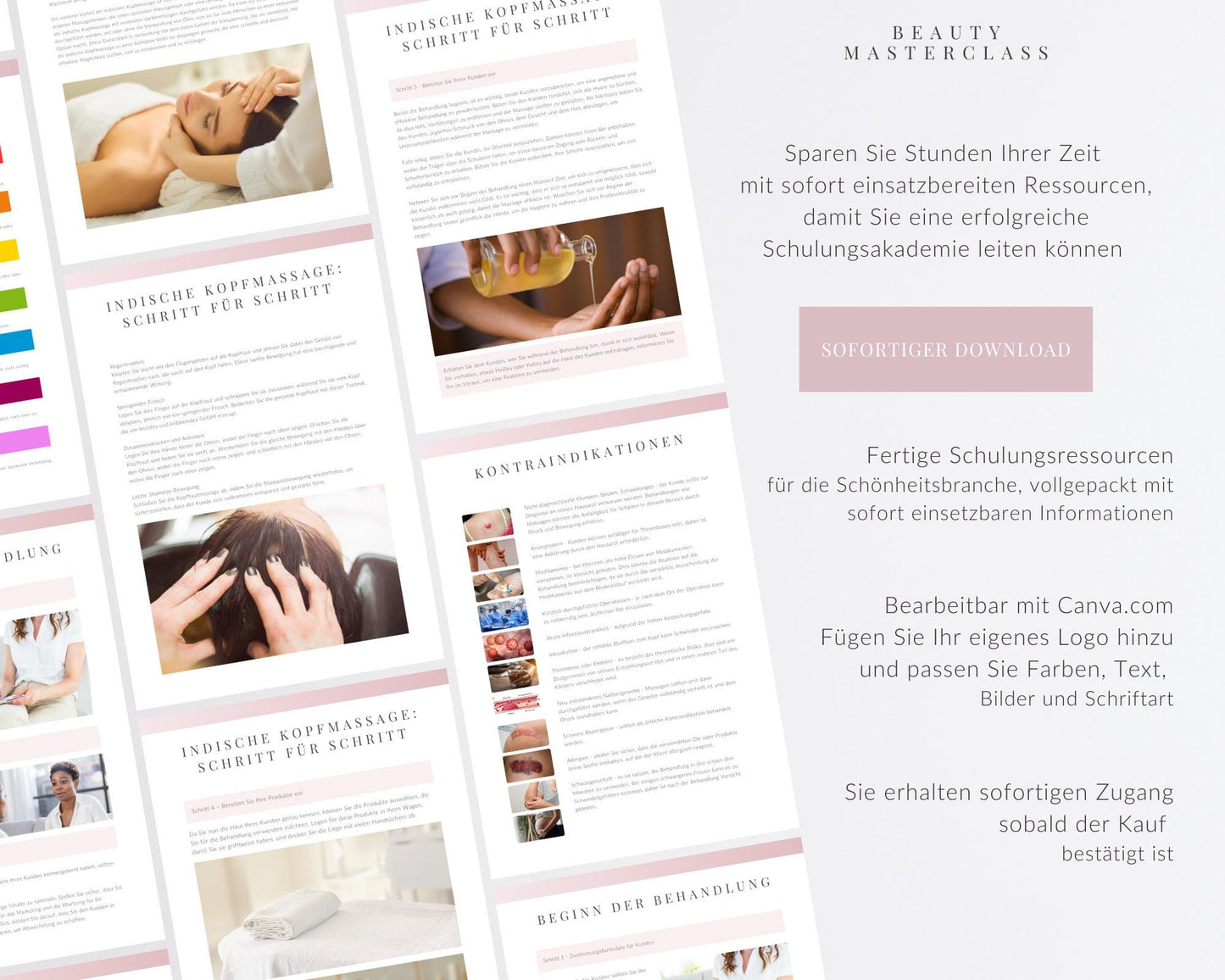 German Indian Head Massage Editable Training Manual