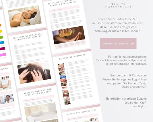 German Indian Head Massage Editable Training Manual