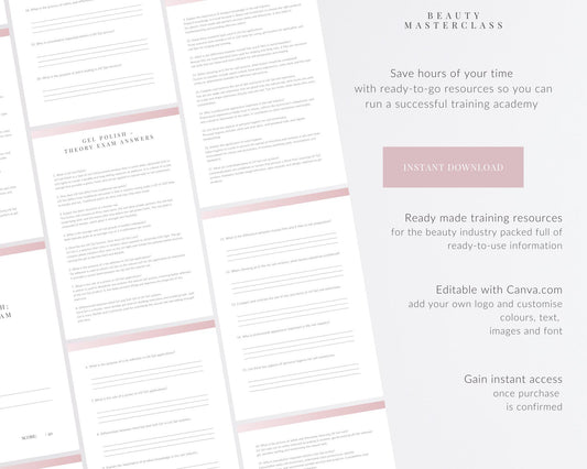 Gel Nail Polish Editable Theory Exam