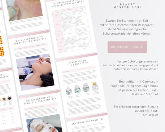 German Radiofrequency Microneedling Facial Editable Training Manual