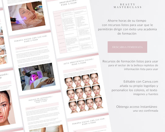 Spanish Electrical Facials Editable Training Manual
