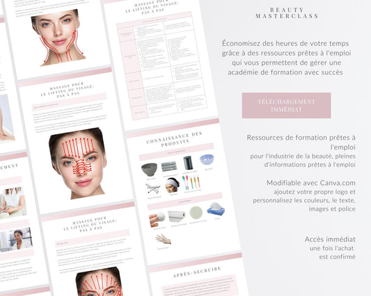 French Face Lift Massage Editable Training Manual