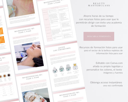 Spanish Radiofrequency Microneedling Facial Editable Training Manual