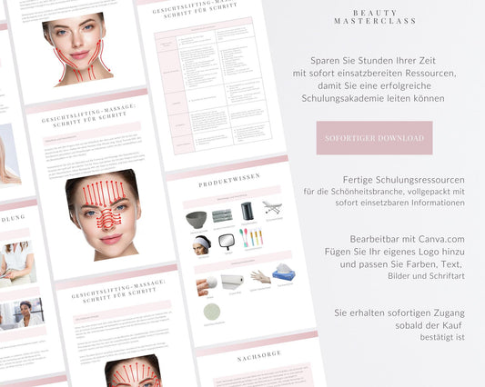 German Face Lift Massage Editable Training Manual