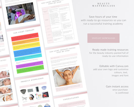 LED Light Therapy Facial Editable Training Manual