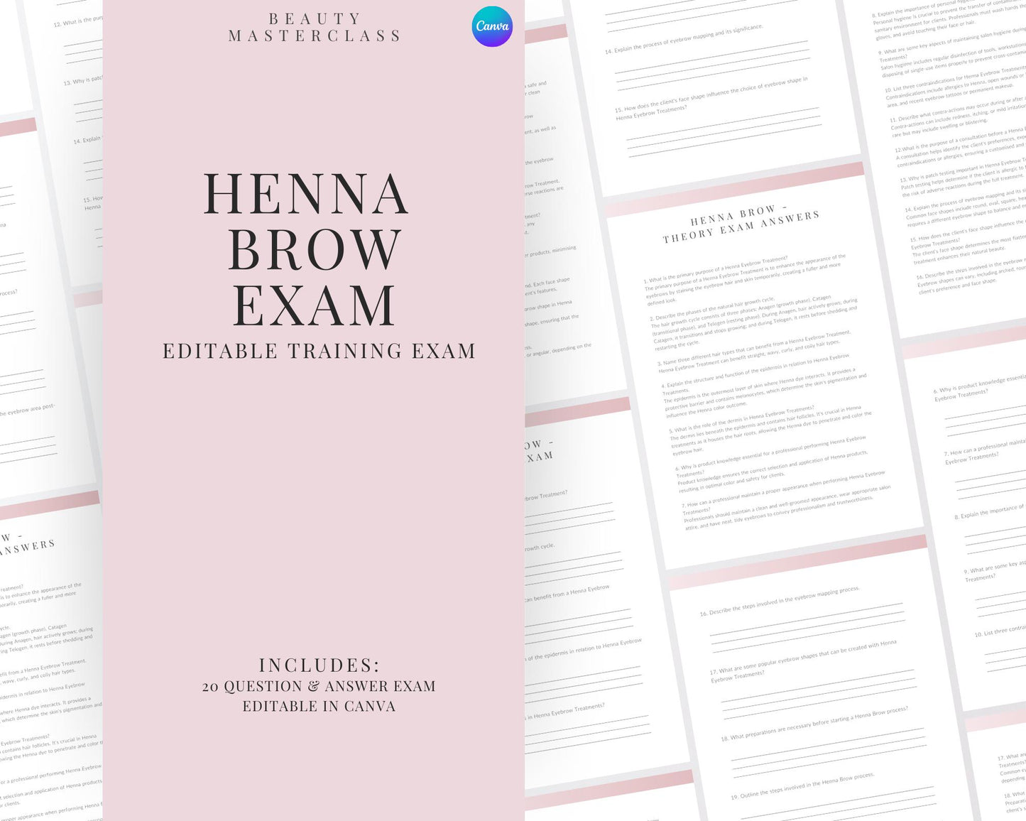 Henna Brow Editable Theory Exam