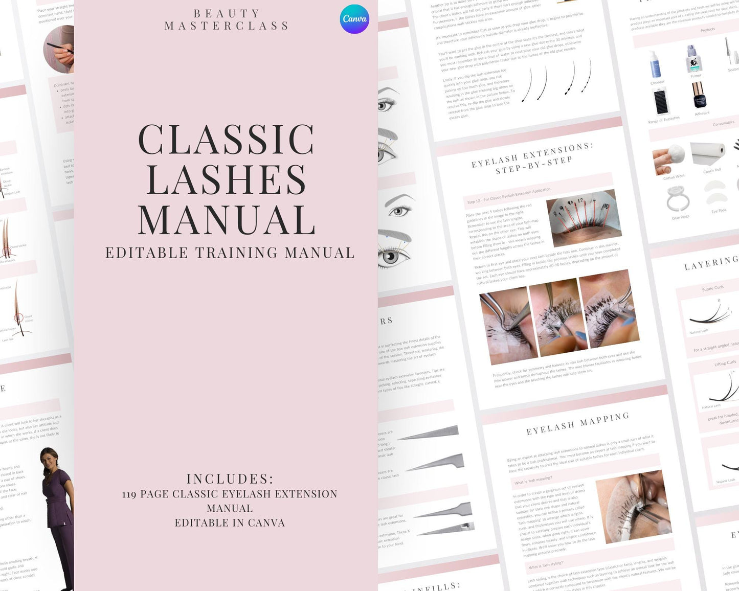 Classic Lash Extension Editable Training Manual