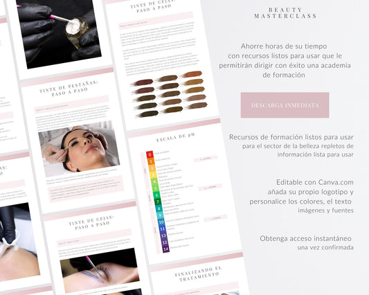Spanish Lash and Brow Tint Editable Training Manual