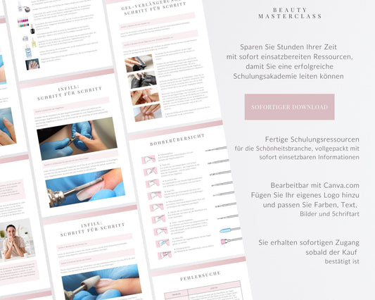 German Gel Nail Extensions Editable Training Manual