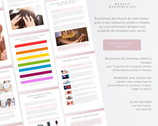 French Indian Head Massage Editable Training Manual