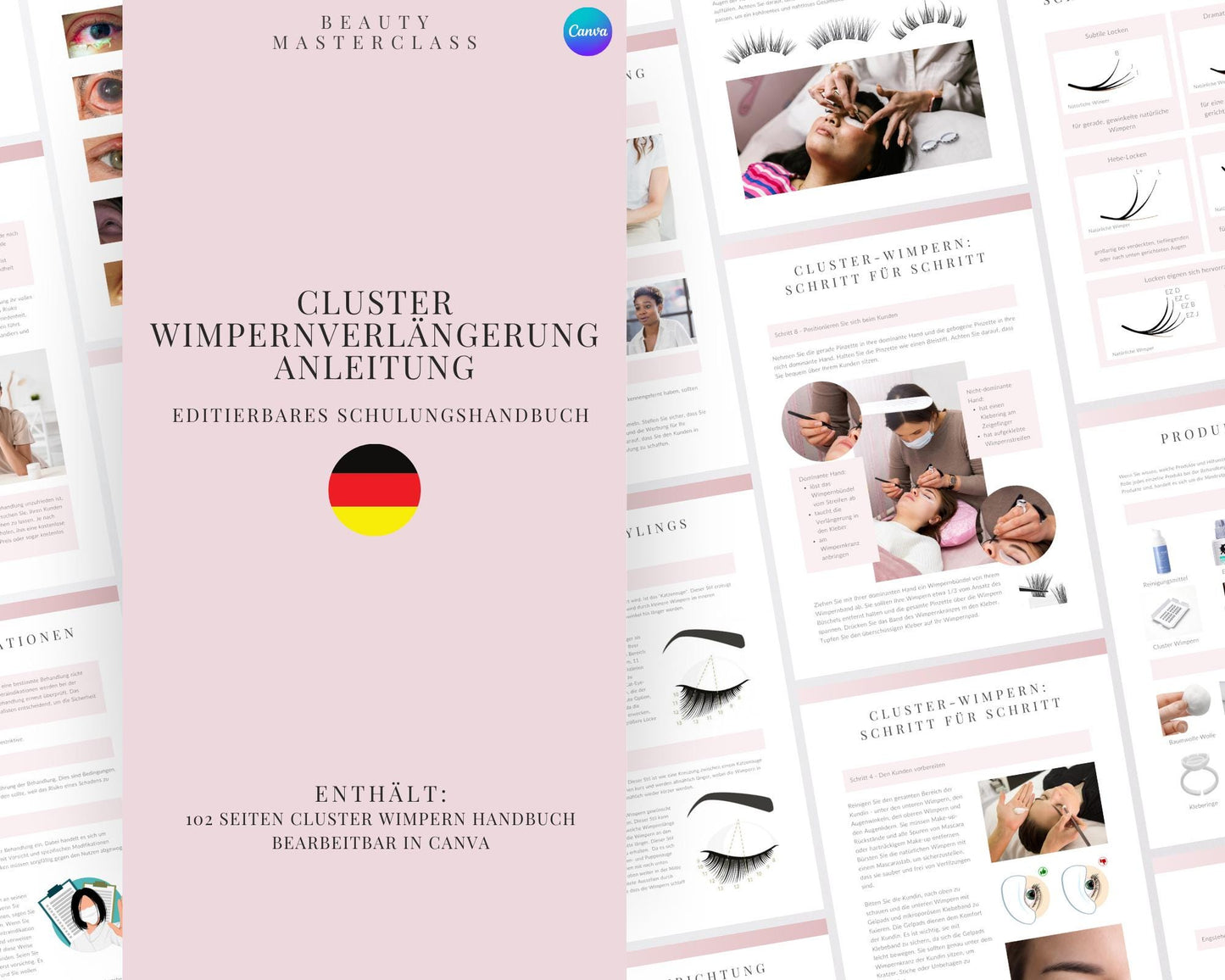 German Cluster Lash Extension Editable Training Manual