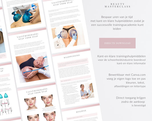Dutch Vacuum Therapy Buttock, Breast Lift and Lymphatic Drainage Editable Training Manual
