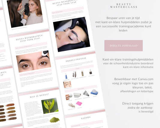 Dutch Henna Brow Editable Training Manual