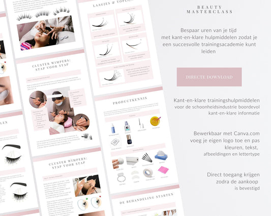 Dutch Cluster Lash Extension Editable Training Manual