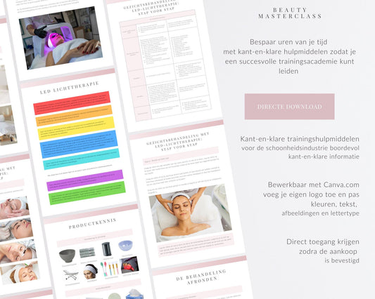 Dutch LED Light Therapy Facial Editable Training Manual