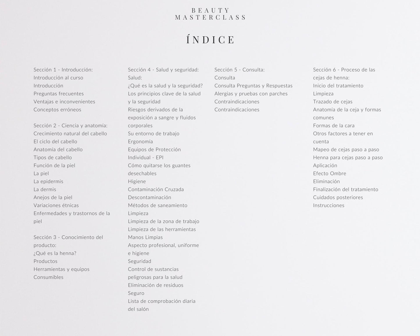 Spanish Henna Brow Editable Training Manual