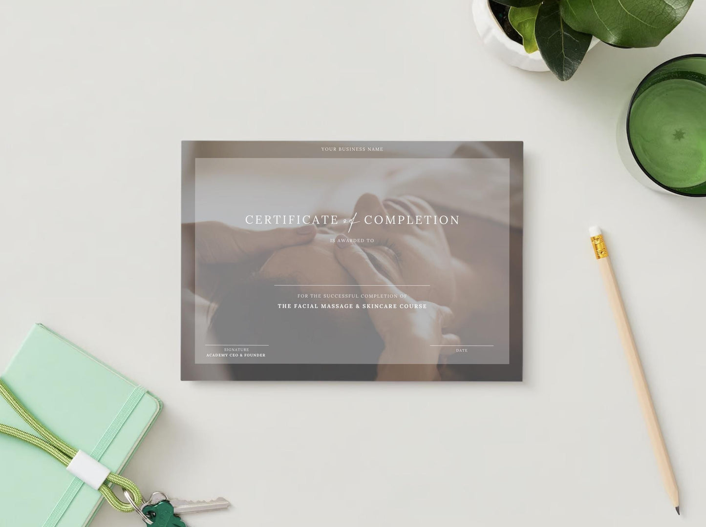 Editable Beauty Course Certificate | Canva Template