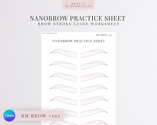 BMBrow#102 Nanobrow Practice Worksheet | Editable SPMU Brow Training