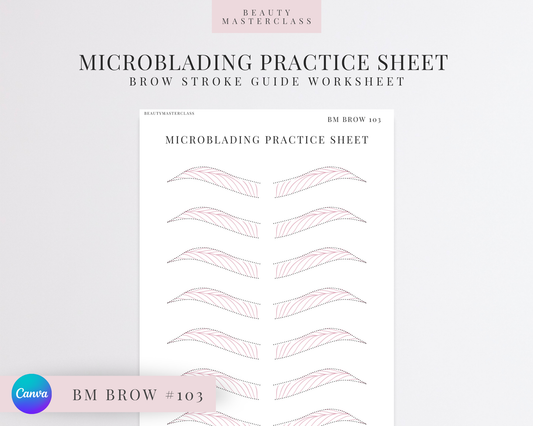 BMBrow#103 Microblading Practice Worksheet | Editable SPMU Brow Training