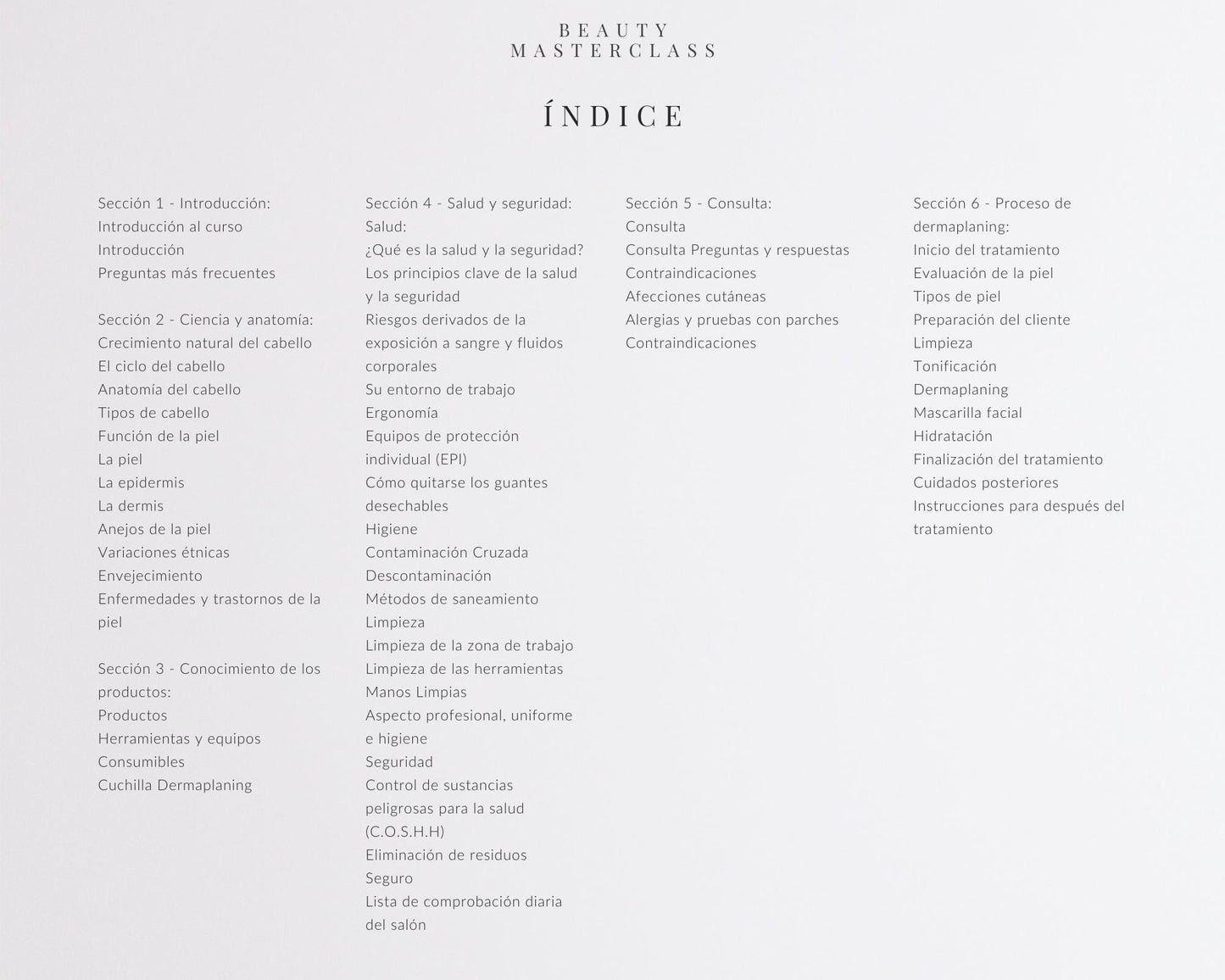 Spanish Dermaplaning Editable Training Manual