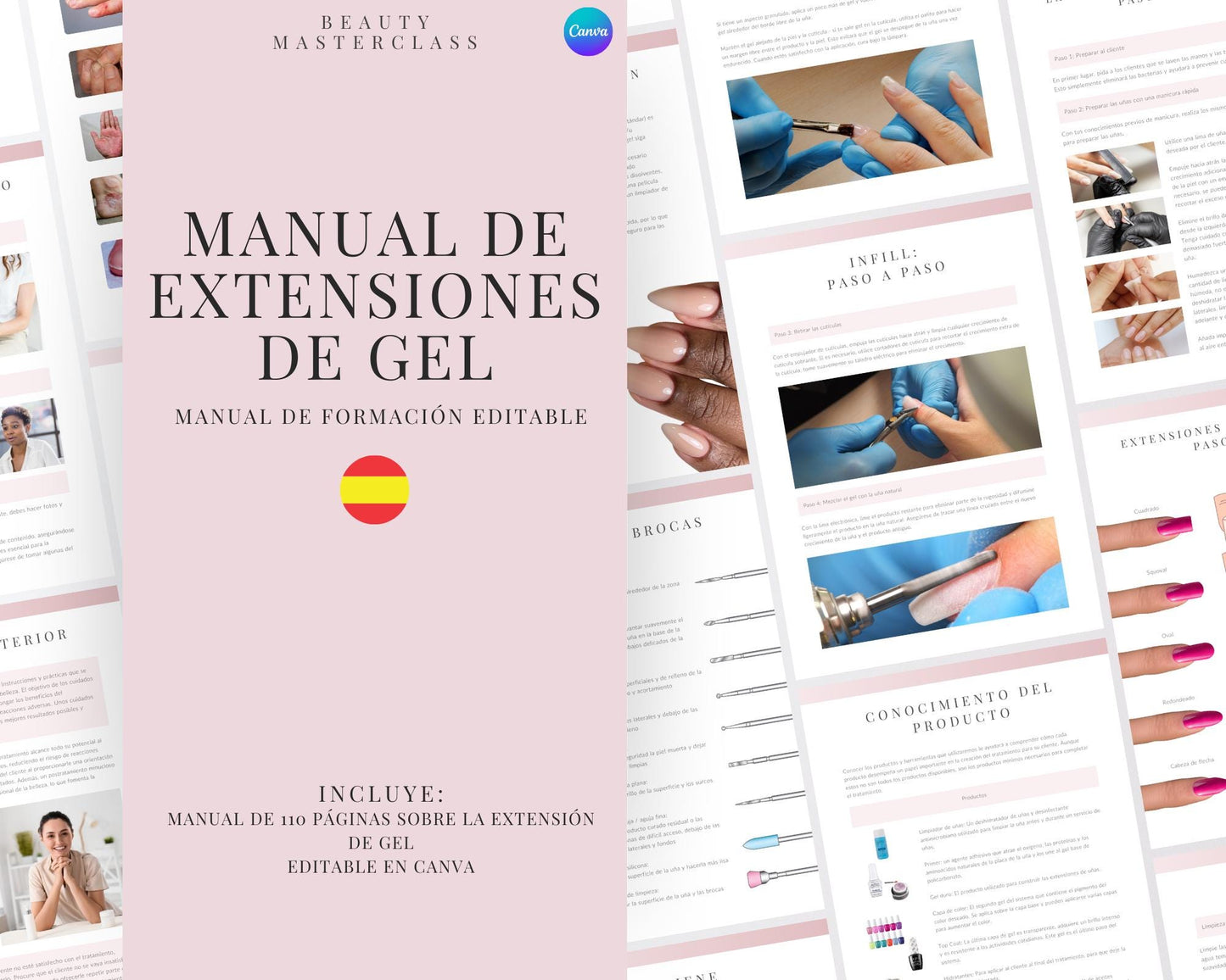Spanish Gel Nail Extensions Editable Training Manual