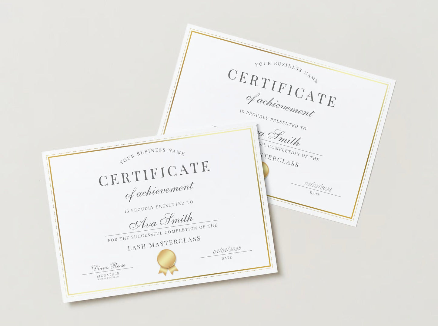 Editable Beauty Course Certificate | Canva Template