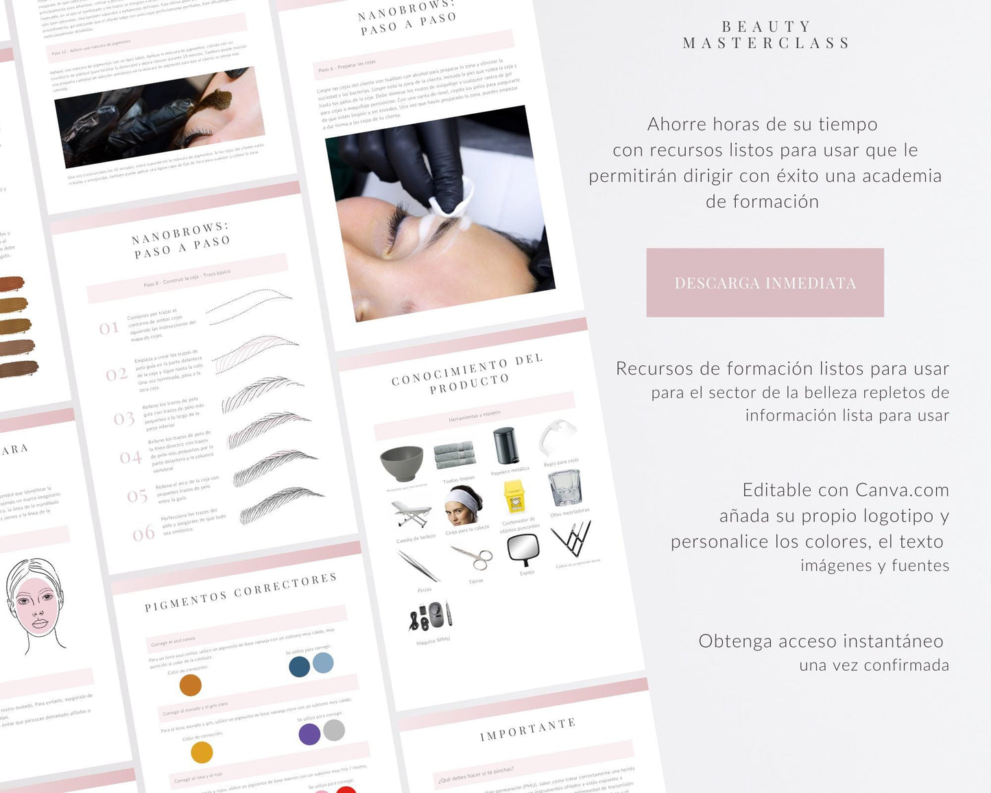 Spanish Nanobrows Editable Training Manual