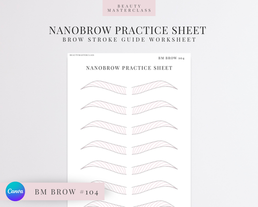 BMBrow#104 Nanobrow Practice Worksheet | Editable SPMU Brow Training