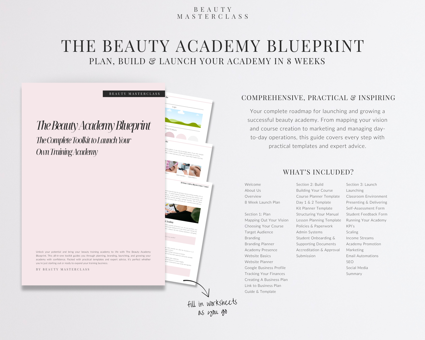 The Beauty Academy Blueprint – Complete Starter Kit for Launching Your Own Training Academy | All-in-One 8 Week Launch Bundle