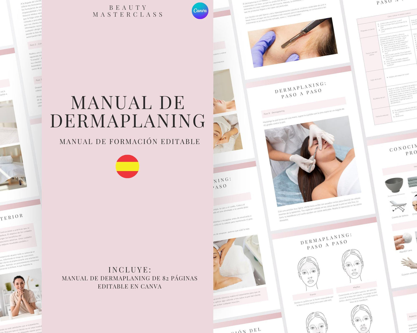 Spanish Dermaplaning Editable Training Manual
