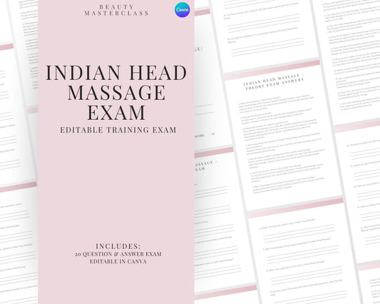 Indian Head Massage Editable Theory Exam