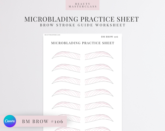 BMBrow#106 Microblading Practice Worksheet | Editable SPMU Brow Training