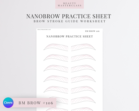 BMBrow#106 Nanobrow Practice Worksheet | Editable SPMU Brow Training