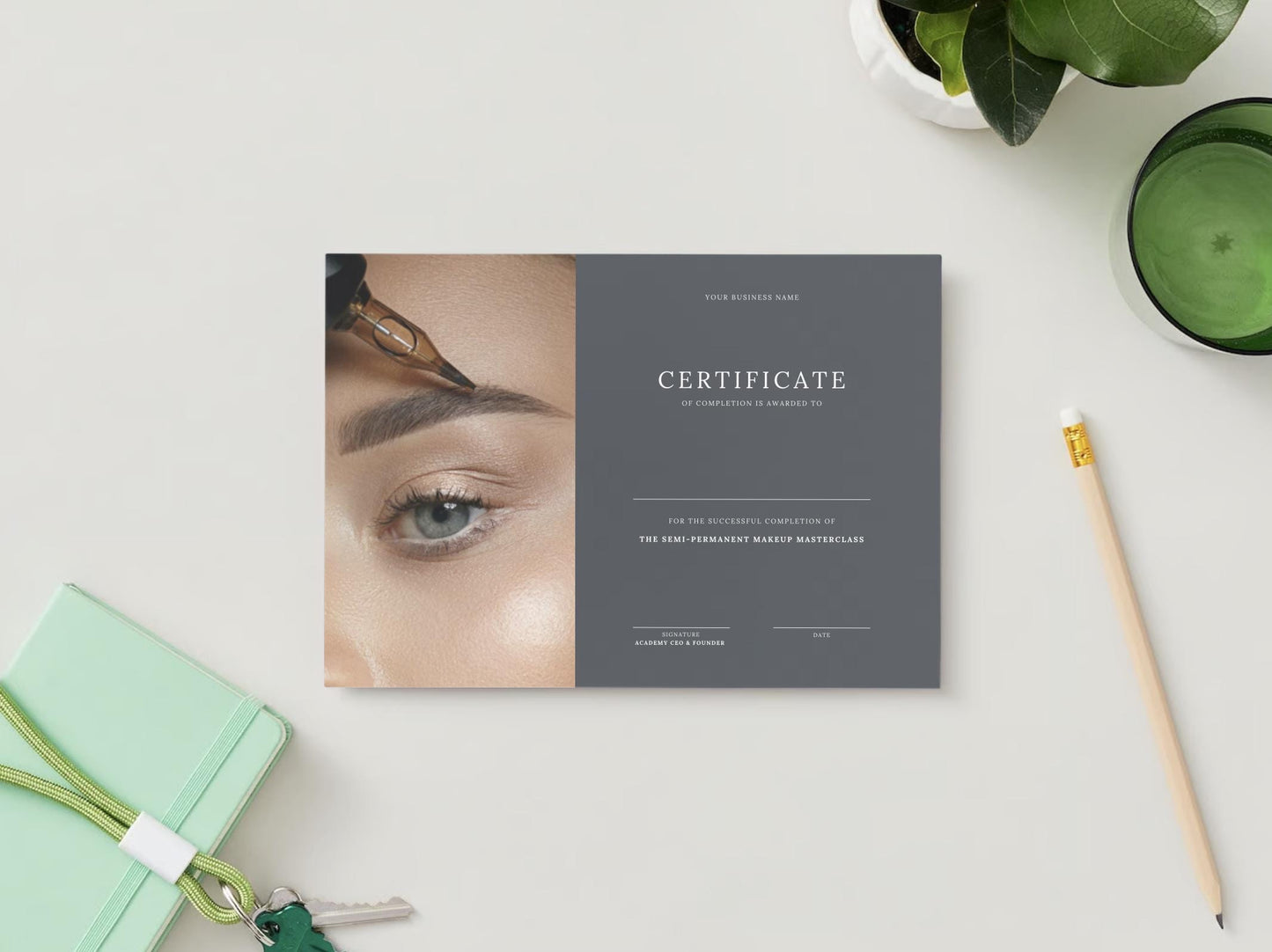 Editable Beauty Course Certificate | Canva Template