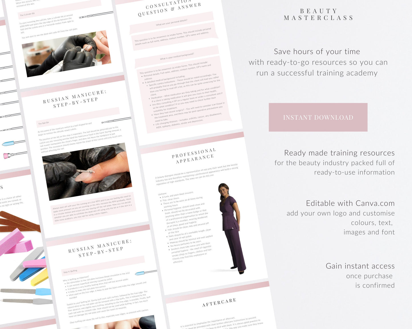 Russian Manicure Editable Training Manual