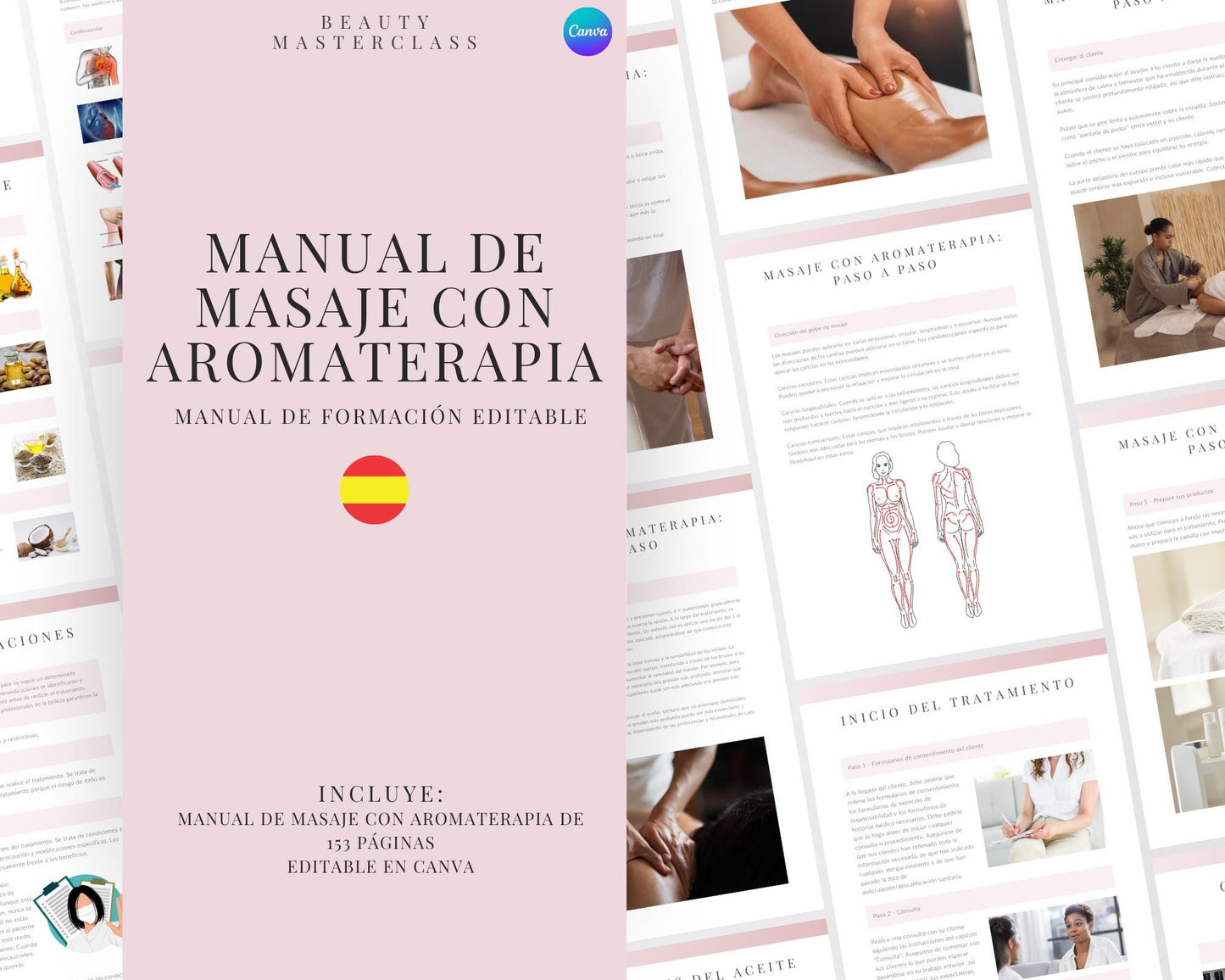 Spanish Aromatherapy Massage Editable Training Manual