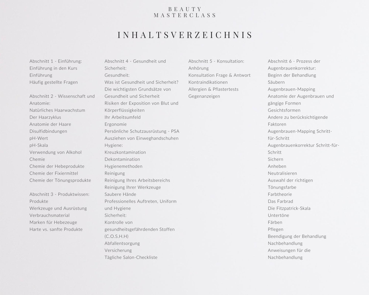 German Brow Lamination and Tint Editable Training Manual