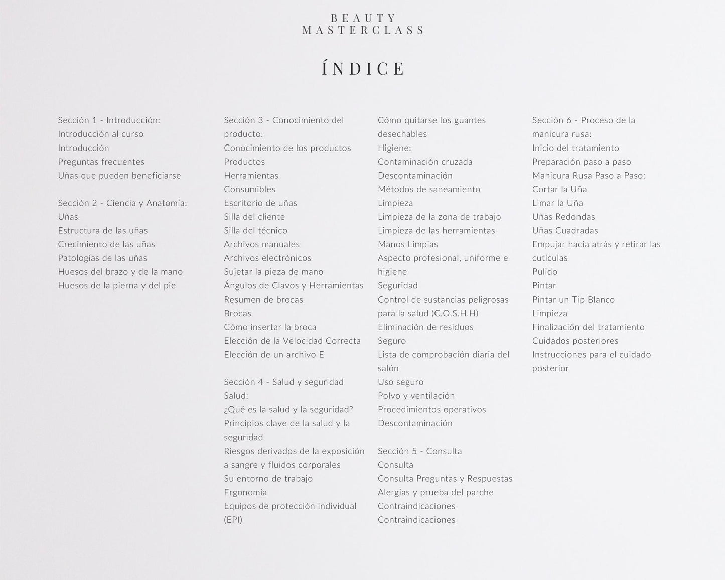 Spanish Russian Manicure Editable Training Manual