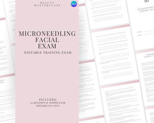 Microneedling Facial Editable Theory Exam