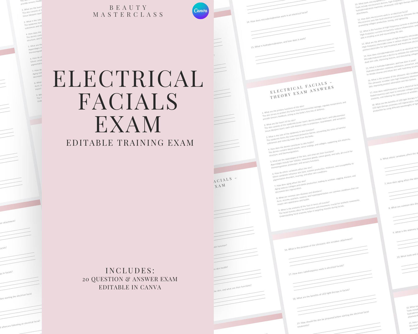 Electrical Facials Editable Theory Exam