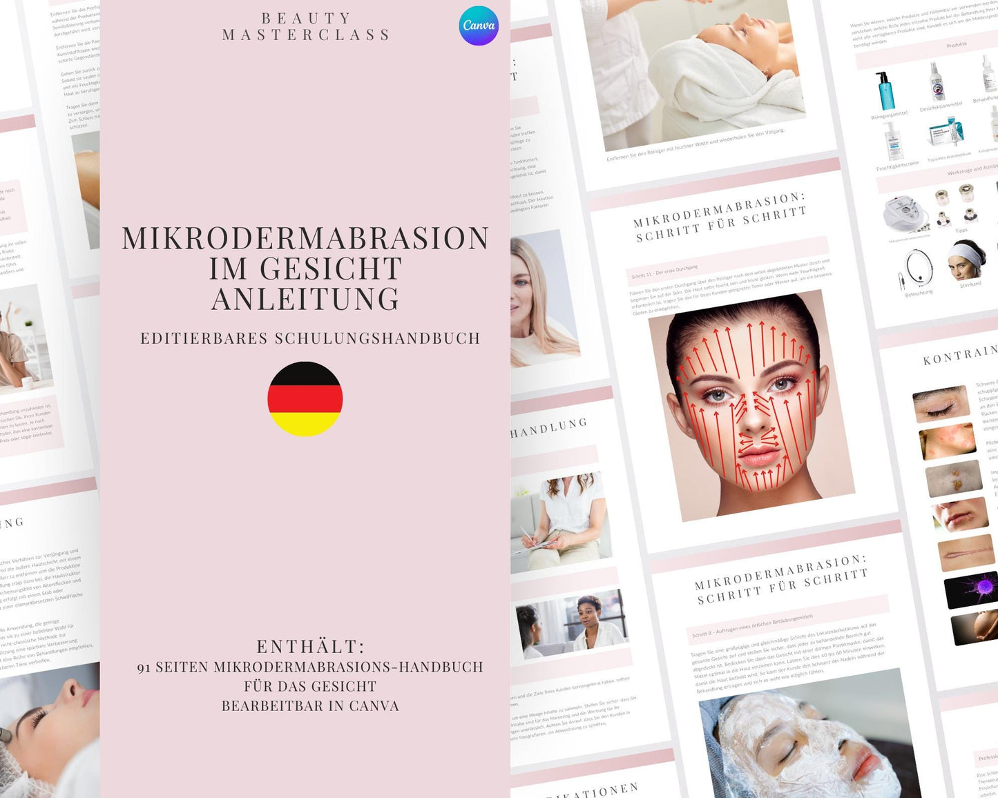 German Microdermabrasion Facial Editable Training Manual