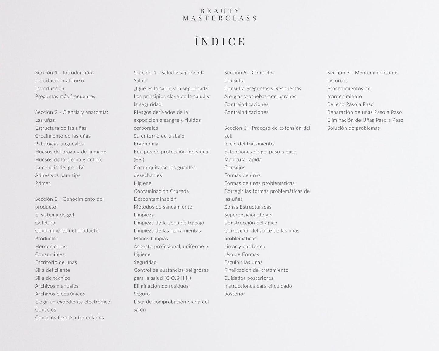 Spanish Gel Nail Extensions Editable Training Manual