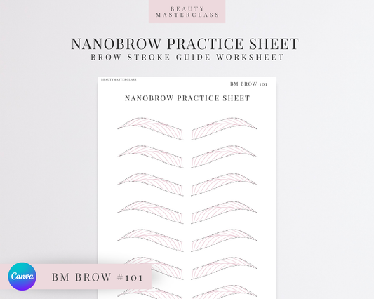 BMBrow#101 Nanobrow Practice Worksheet | Editable SPMU Brow Training